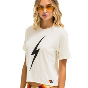 Aviator Nation Bolt Boyfriend Tee - Vintage White XL